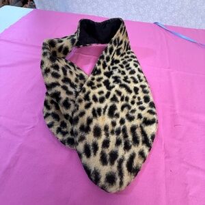 Fake Leopard fur collar scarf Vintage